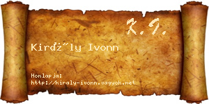 Király Ivonn névjegykártya